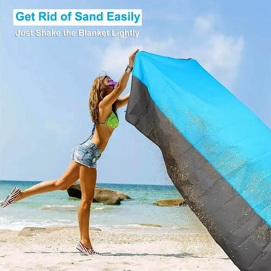 Sandproof Waterproof Beach Blanket 200x140cm Lightweight Travel Mat