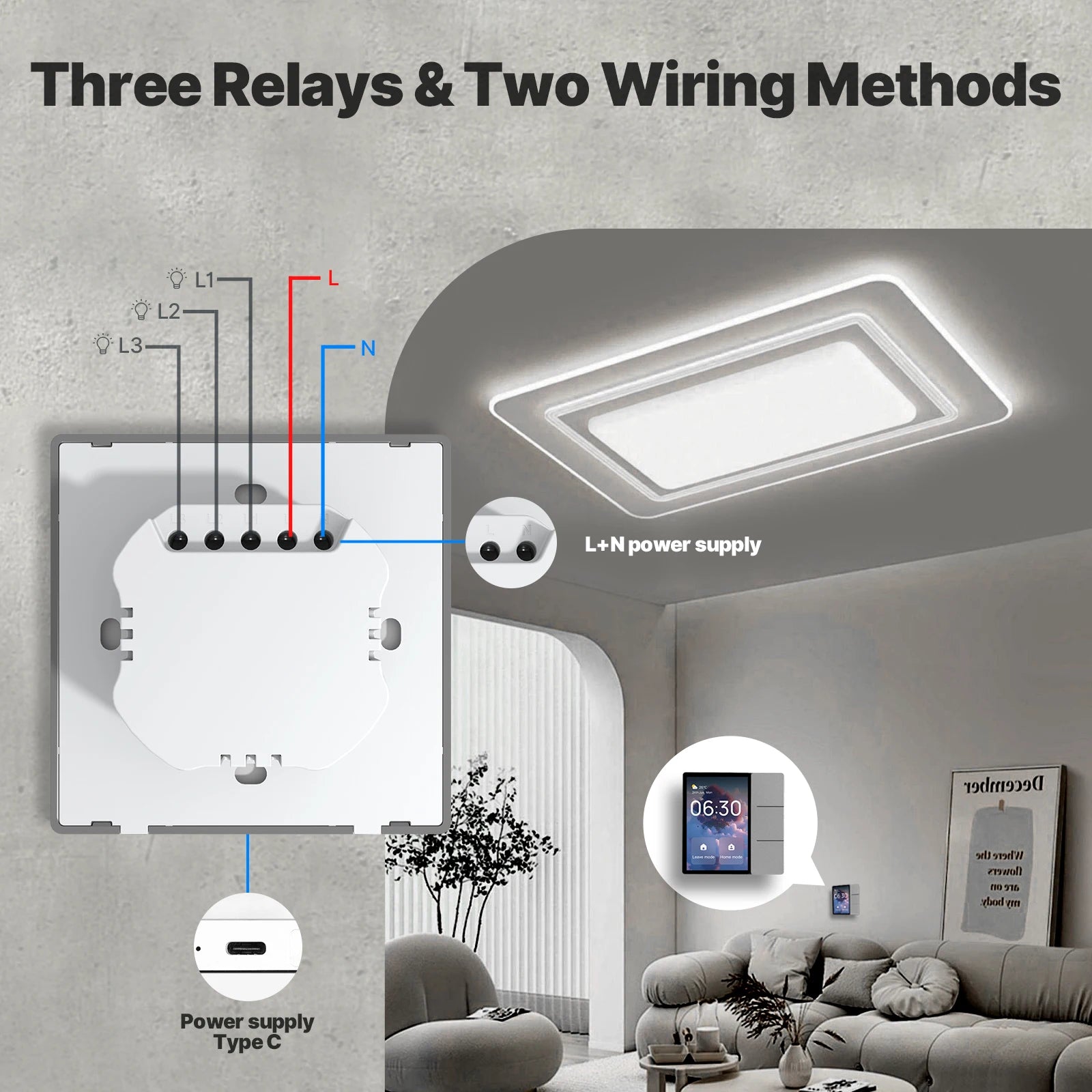 MOES Tuya WiFi 3.5-inch Smart Center Touch Control Panel Central Screen 3 Relays Physical Buttons Bluetooth Sigmesh Hub Built-in - Buyme24seven