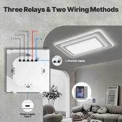 MOES Tuya WiFi 3.5-inch Smart Center Touch Control Panel Central Screen 3 Relays Physical Buttons Bluetooth Sigmesh Hub Built-in - Buyme24seven