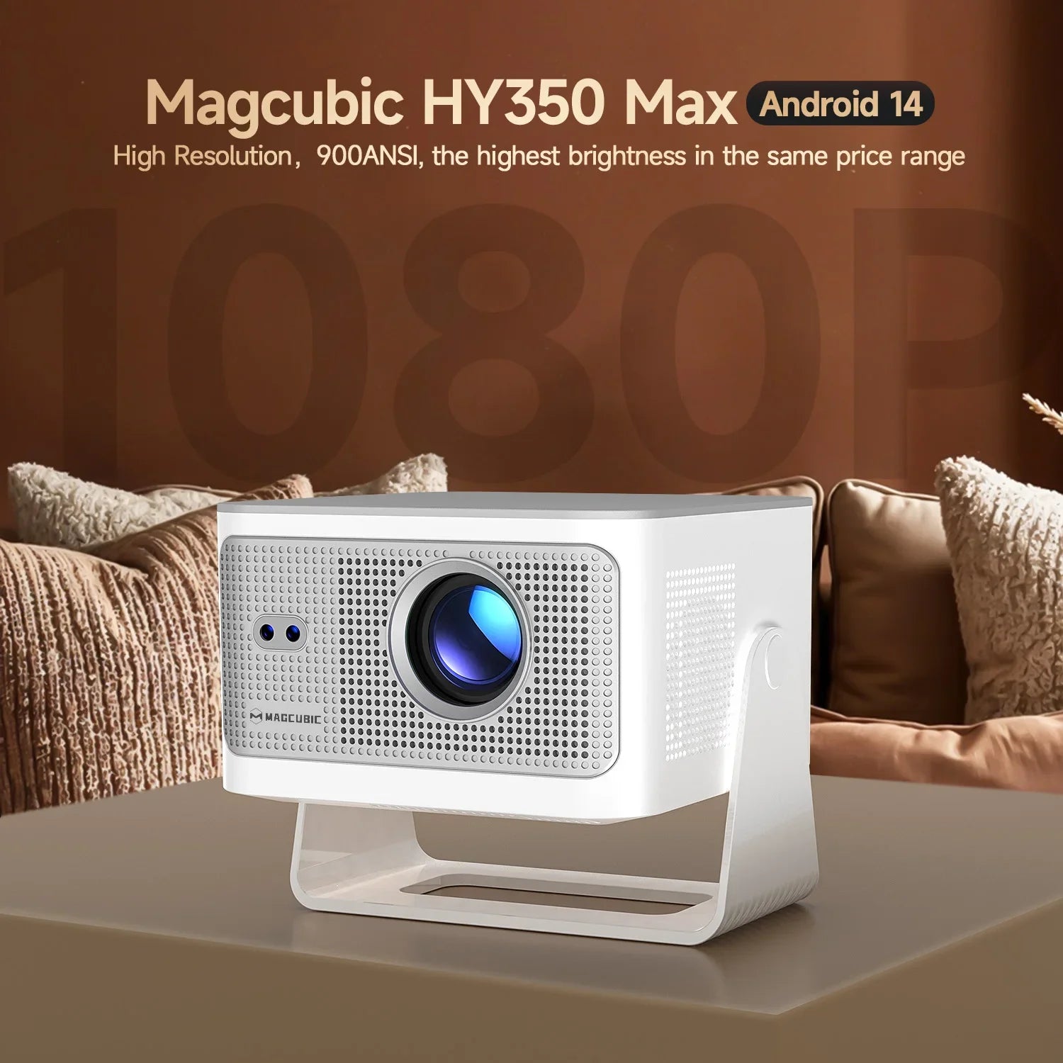 Magcubic HY350MAX 900 ANSI Portable Projector | Native 1080P with 8K Input, Android 14, Auto Keystone & Focus, Outdoor Friendly - Buyme24seven