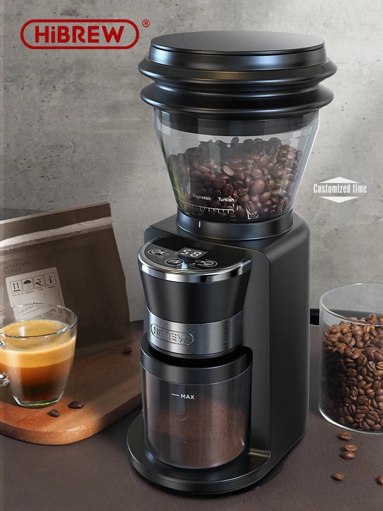 HiBREW Automatic Burr Mill Electric Coffee Grinder with 31 Gears for Espresso American Coffee Pour Over Visual Bean Storage G3 - Buyme24seven