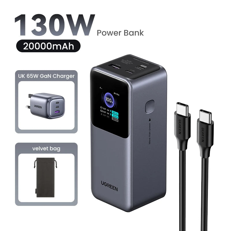 UGREEN Nexode 200W 25000mAh Power Bank Portable PD External Battery PowerBank for Macbook Pro for iPad Fast Charge Power Station - Buyme24seven