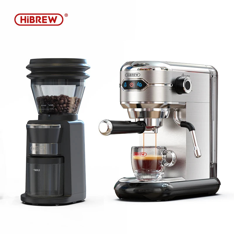 HiBREW Automatic Burr Mill Electric Coffee Grinder with 31 Gears for Espresso American Coffee Pour Over Visual Bean Storage G3 - Buyme24seven