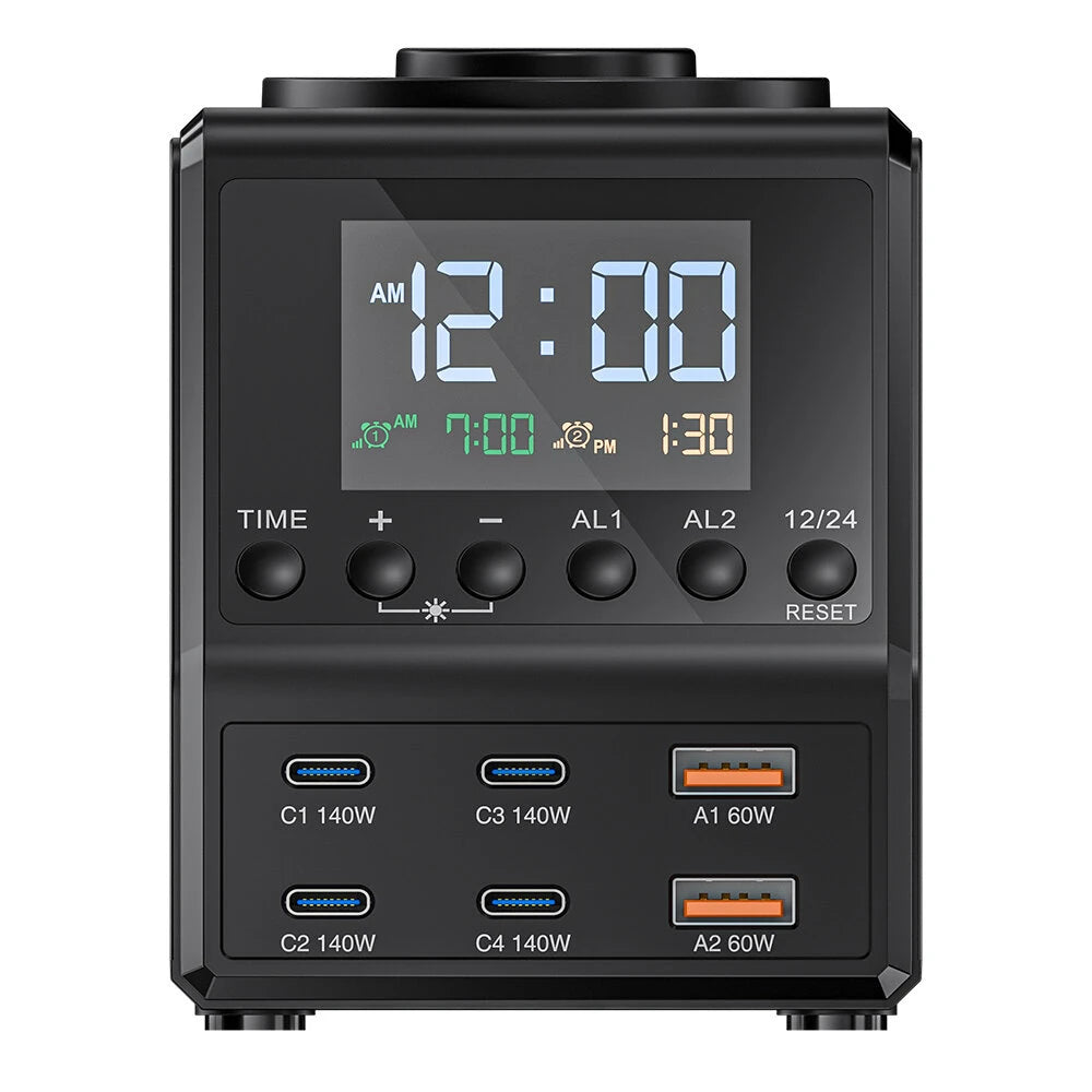 BlitzWolf® BW-FW10 240W 10-in-1 GaN Wireless Alarm Clock Charger - Buyme24seven