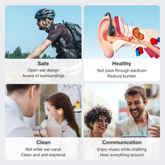 BlitzWolf® BW-BTS8 Bone Conduction Bluetooth Earbuds – 32GB Built-in Memory, IPX8 Waterproof, Low Latency Sports Headphones with Mic - Buyme24seven