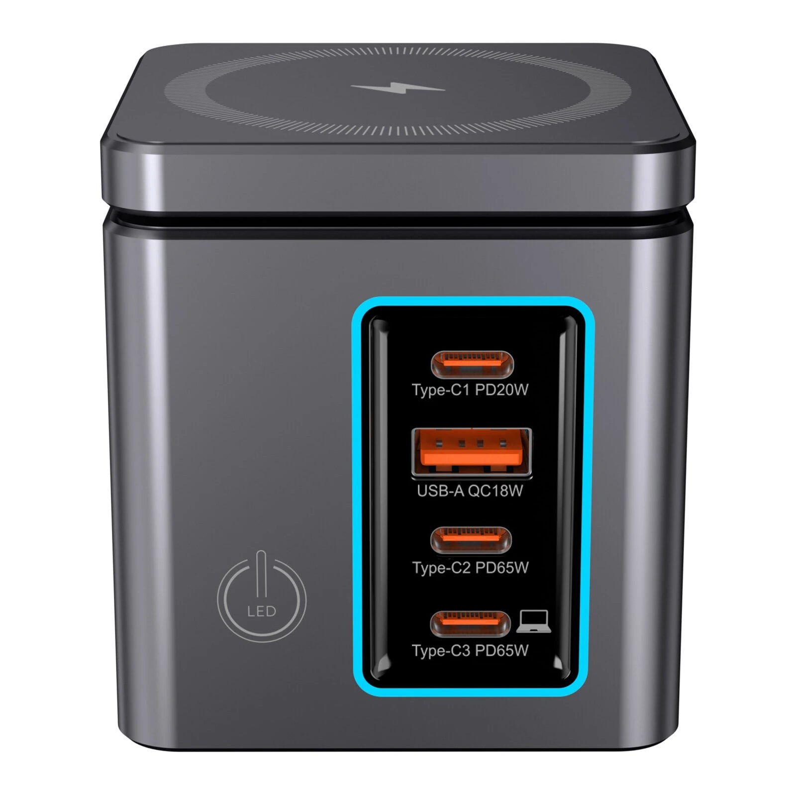 BlitzWolf® BW-i113 105W 6-in-1 GaN Desktop Charging Station with Wireless Charge - Buyme24seven