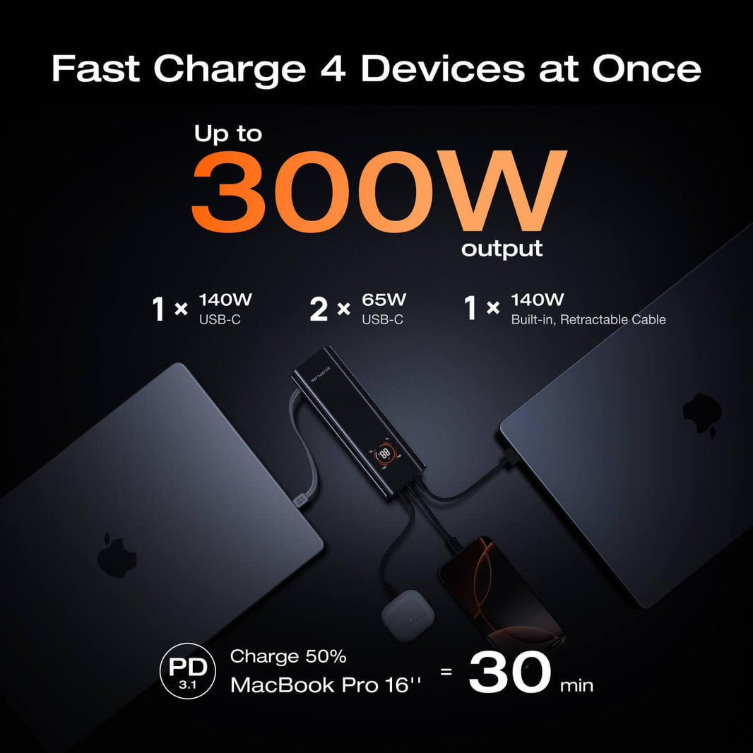 EcoFlow RAPID Pro Power Bank (27,650mAh, 300W, 140W Built-in Cable) - Buyme24seven