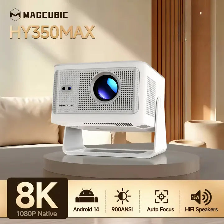 Magcubic HY350 Projector 580ANSI Android11 4K 1920*1080P Dual Wifi6 Voice Control Allwinner H713 Electronic Focus BT5.0 Home Office Cinema Projector