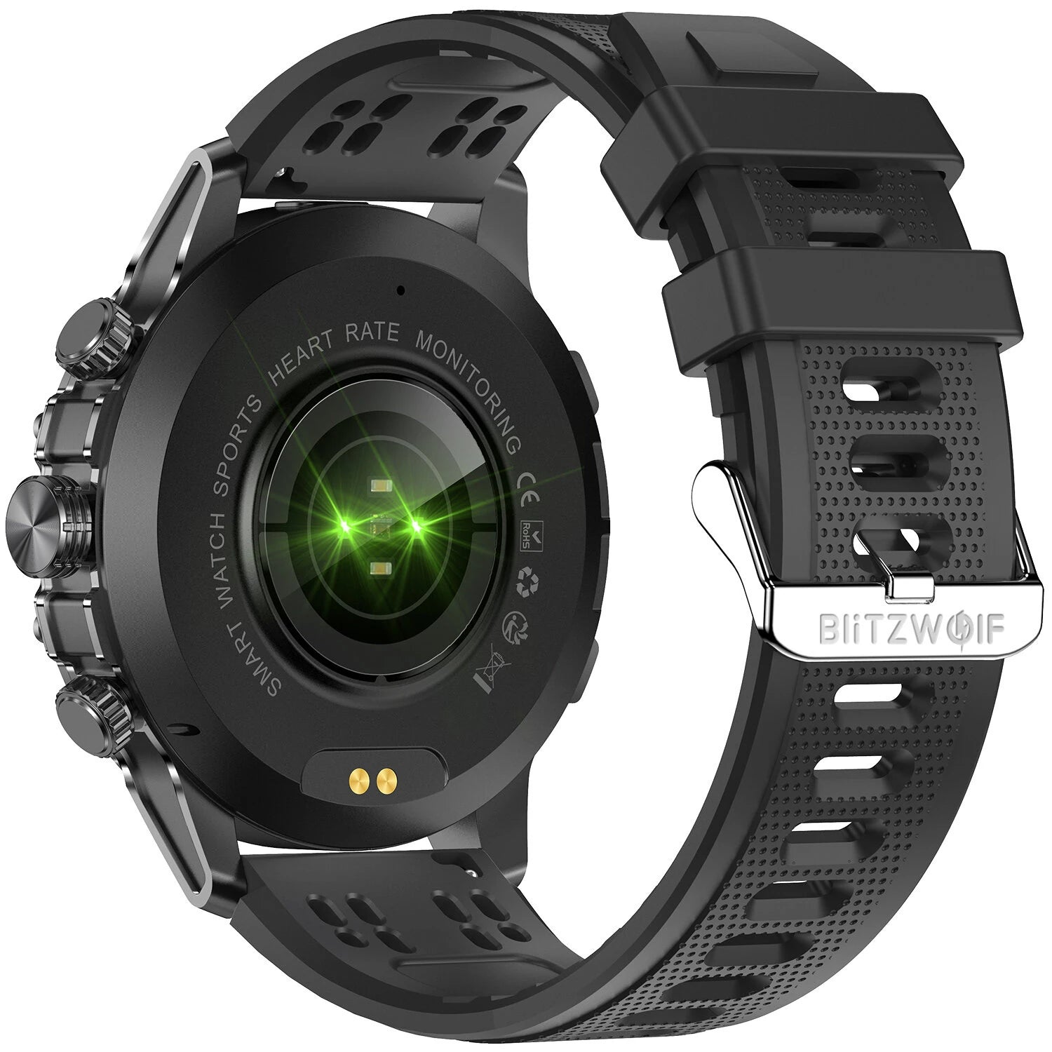 BlitzWolf® BW-AT6 Plus Smart Watch – 1.75" AMOLED Display, Bluetooth Calls, Voice Assistant, Health Monitoring, IP67 Waterproof – Black - Buyme24seven