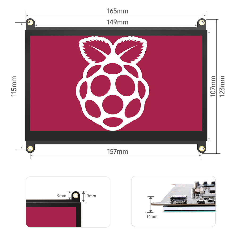 UPi B2 - Raspberry Pi 7" Touchscreen HDMI Monitor | UPERFECT UPi - Buyme24seven